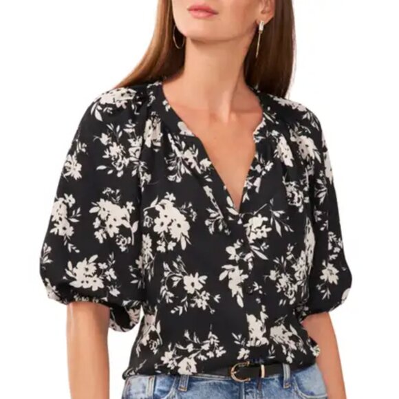 Vince Camuto Floral Print Top - Picture 1 of 5